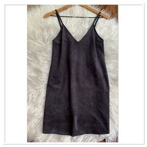 Aritzia Wilfred Free Vivienne Faux Suede Camisole Dress Dark Gray Size XXS